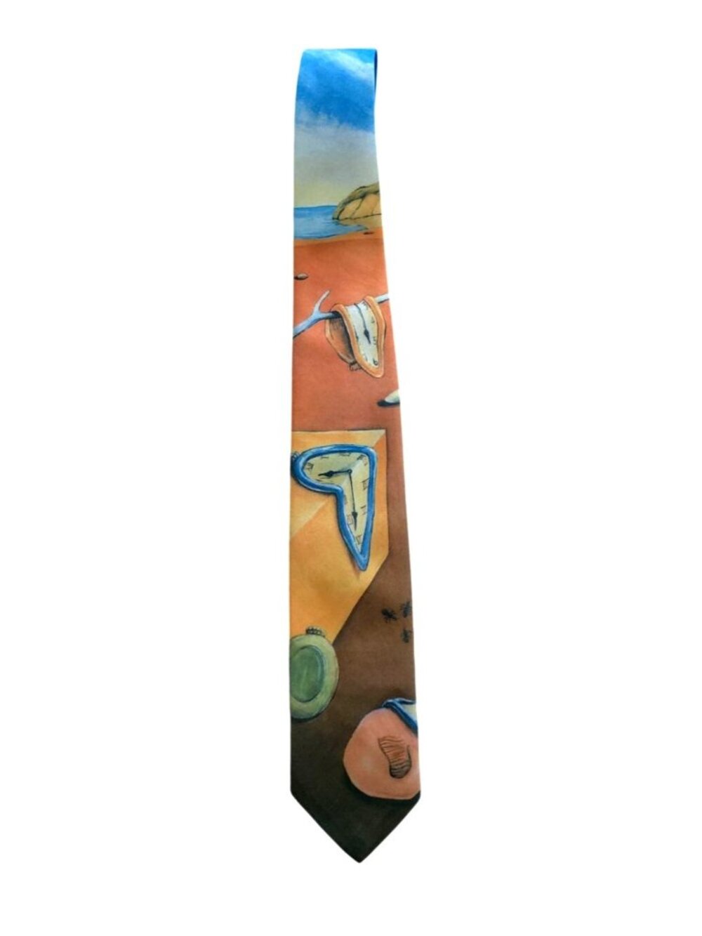 Vintage Ralph Marlin TIME WARP 1991 Dali Inspired Surrealist Art Tie Made In USA